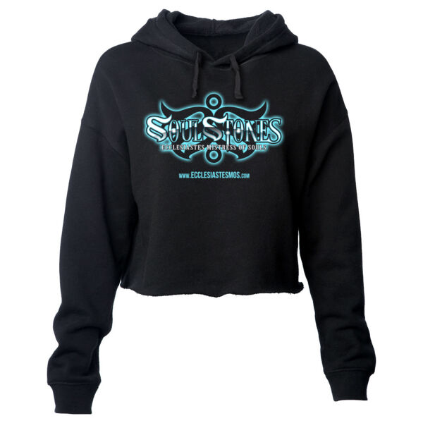 SOULSTONES LOGO - PREMIUM WOMEN'S LIGHTWEIGHT CROPPED HOODIE - BLACK Thumbnail