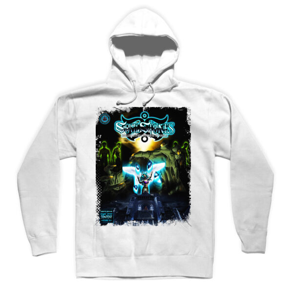 BOOK COVER 1 - PREMIUM MEN'S/UNISEX PULLOVER HOODIE - WHITE Thumbnail