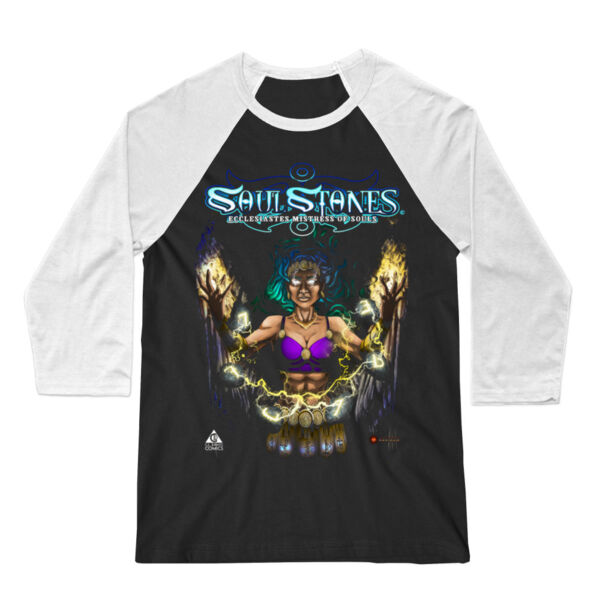 SOUL STONES - PREMIUM UNISEX 3/4 SLEEVE RAGALN - BLACK/WHITE Thumbnail